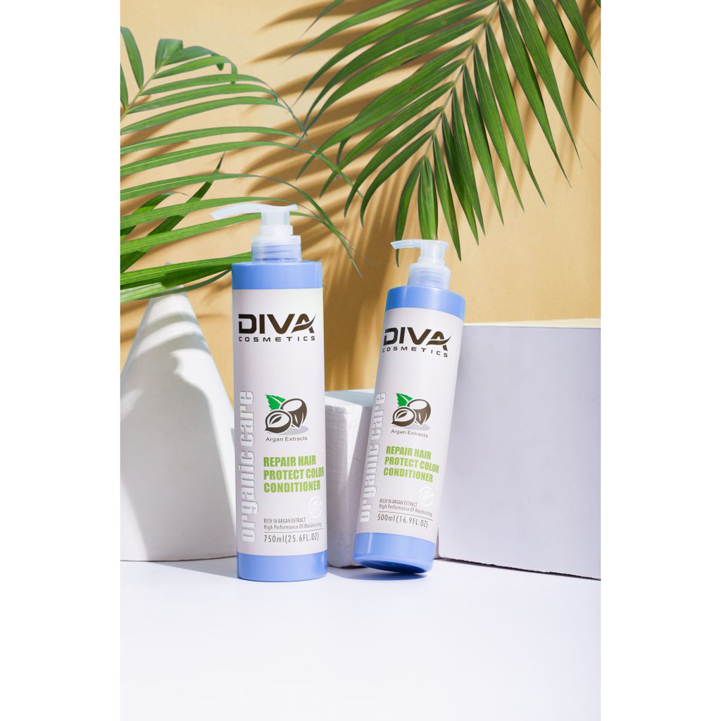 Bộ Dầu Gội DIVA Xanh Phục Hồi Siêu Mềm Mượt 750ml