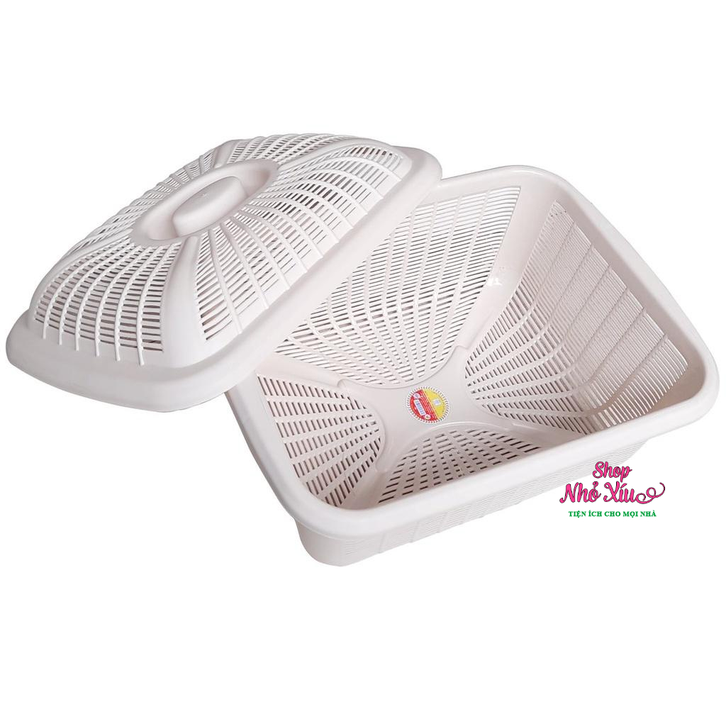 Rổ vuông có nắp nhựa Việt Nhật cao cấp