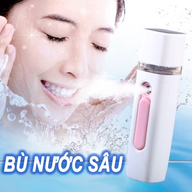 Máy Xịt Khoáng Nano Mini Cầm Tay Kiêm Xông Hơi Mini Giúp Cấp Ẩm Trắng Da kiêm sạc dự phòng tiện lợi gọn nhẹ