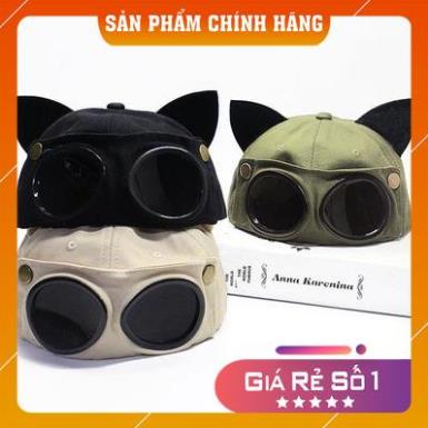 Mũ Bóng Chày Kiểu Mũ Lưỡi Trai Tai Mèo Có Kính Râm Hàn Quốc Cho Nam Và Nữ