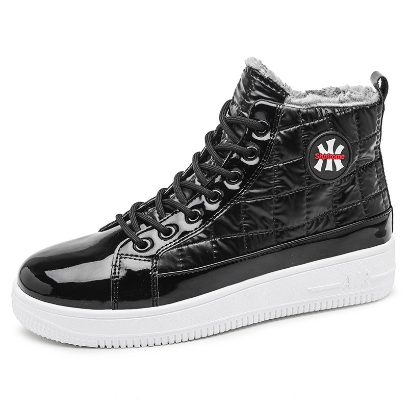 Giày Bốt Martin Cổ Cao Chất Liệu Da Cotton Phối Nhung Dày Giữ Ấm Mùa Đông Cho Nam 2021 | BigBuy360 - bigbuy360.vn