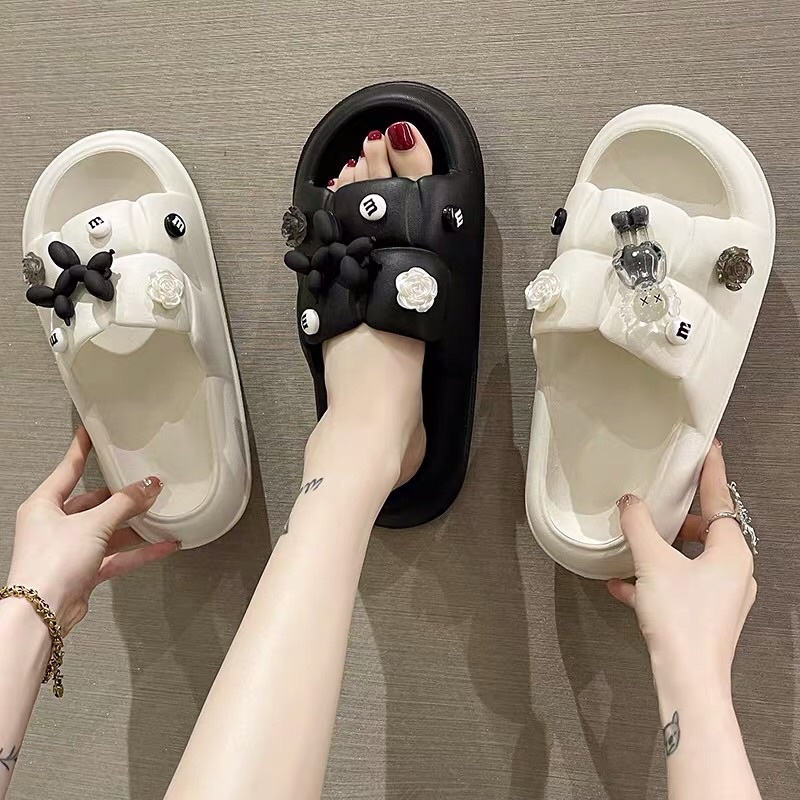 Dép Bánh Mỳ Độn Đế Quai ngang ( hình thật 100%) , dép gấu, bánh mỳ quai ngang gấu teddy lạc đà