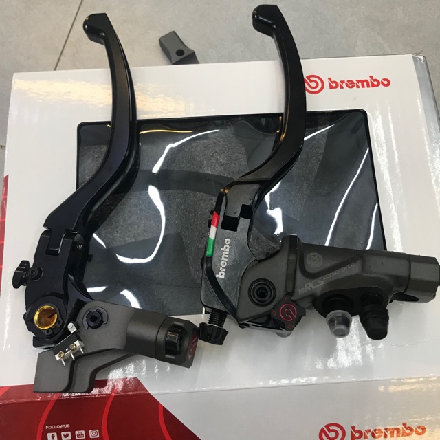 Cùm Tay Thắng - Tay Côn Brembo ( 1 cặp Full phụ kiện ) Xám &amp; Đen