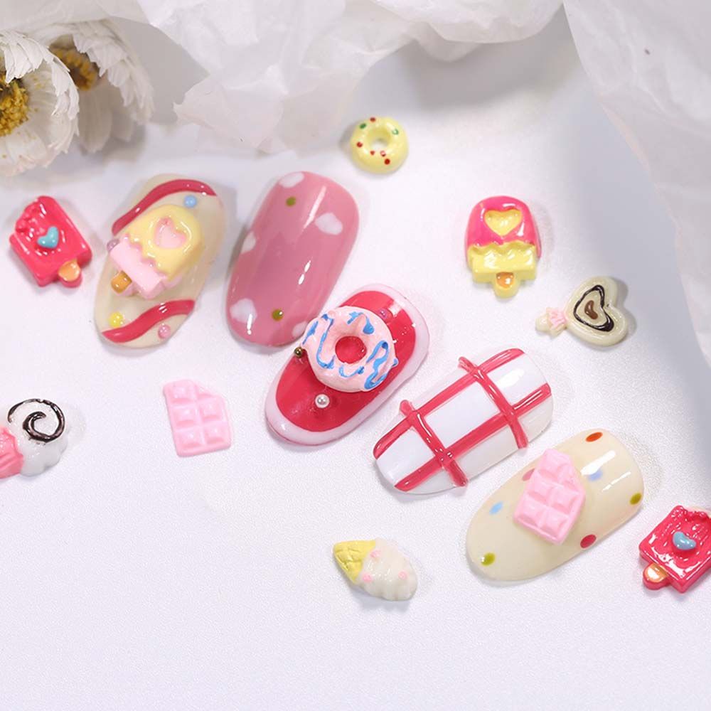 [Hàng mới về] Phụ kiện trang trí móng kiểu dáng hoạt hình 3d DIY
