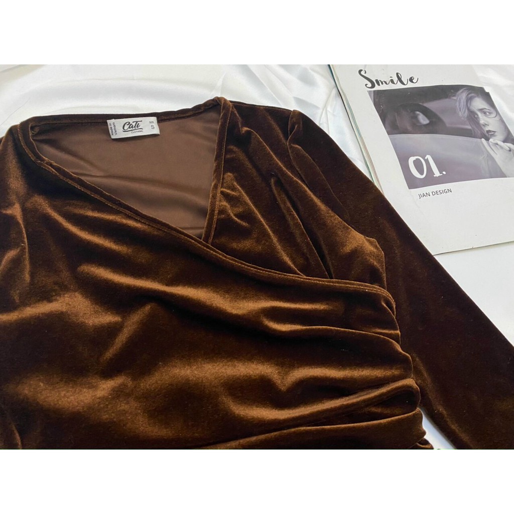 Đầm Nhung Tay Dài C ati