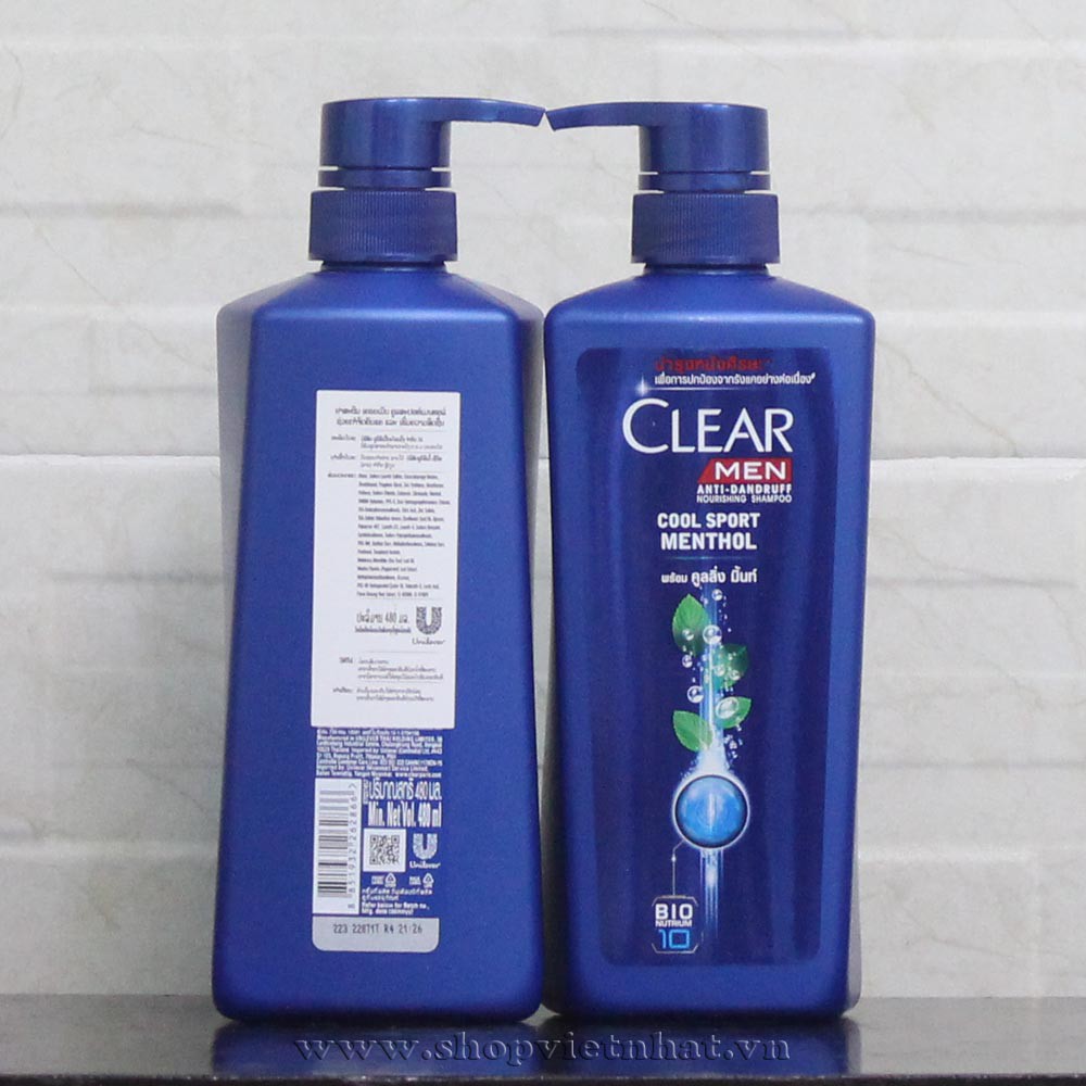 combo 2 chai clear men 480ml thái lan