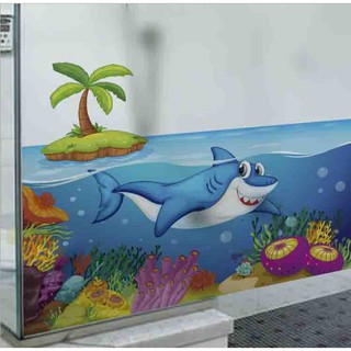 Decal Dán Kính Cao Cấp - Cá Mập Lớn ( 60x58cm )-DK7053
