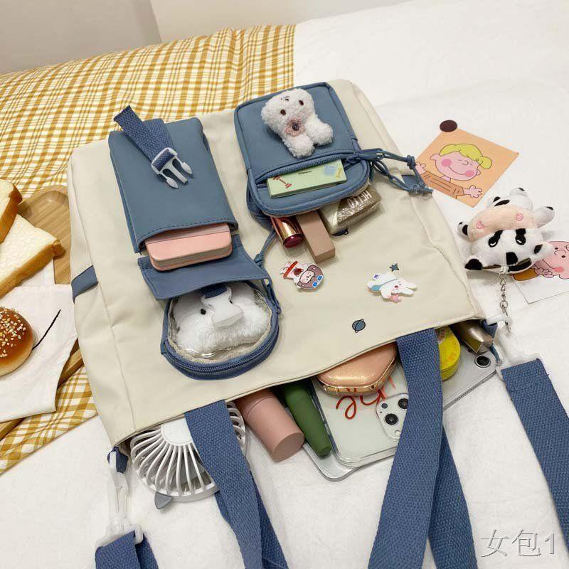 Túi vải đựng đồ nữ sinh viên đeo vai có sức chứa lớn trong Harajuku Nhật Bản học phí cầm tay dễ thương và đa năng