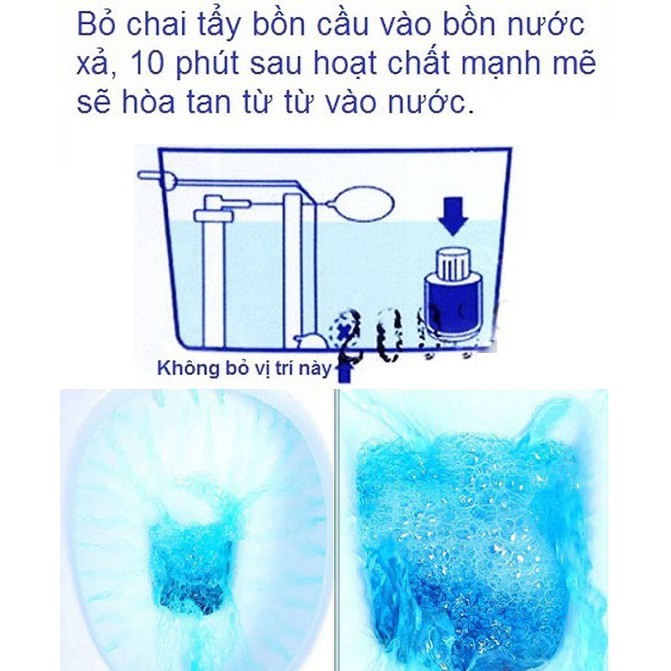 Chai thả bồn cầu toilet khử mùi diệt khuẩn Hando 200g (2200 lần xả nước)