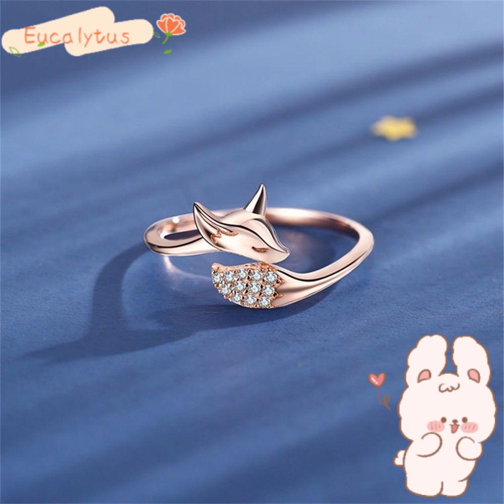 ✿Eutus✿ Nhẫn Hình Cáo Nhỏ Sáng Tạo Phong Cách Bohemian Thời Trang Cho Nam Và Nữ|Nhẫn May Mắn Nhiều Màu Cổ Điển Unisex