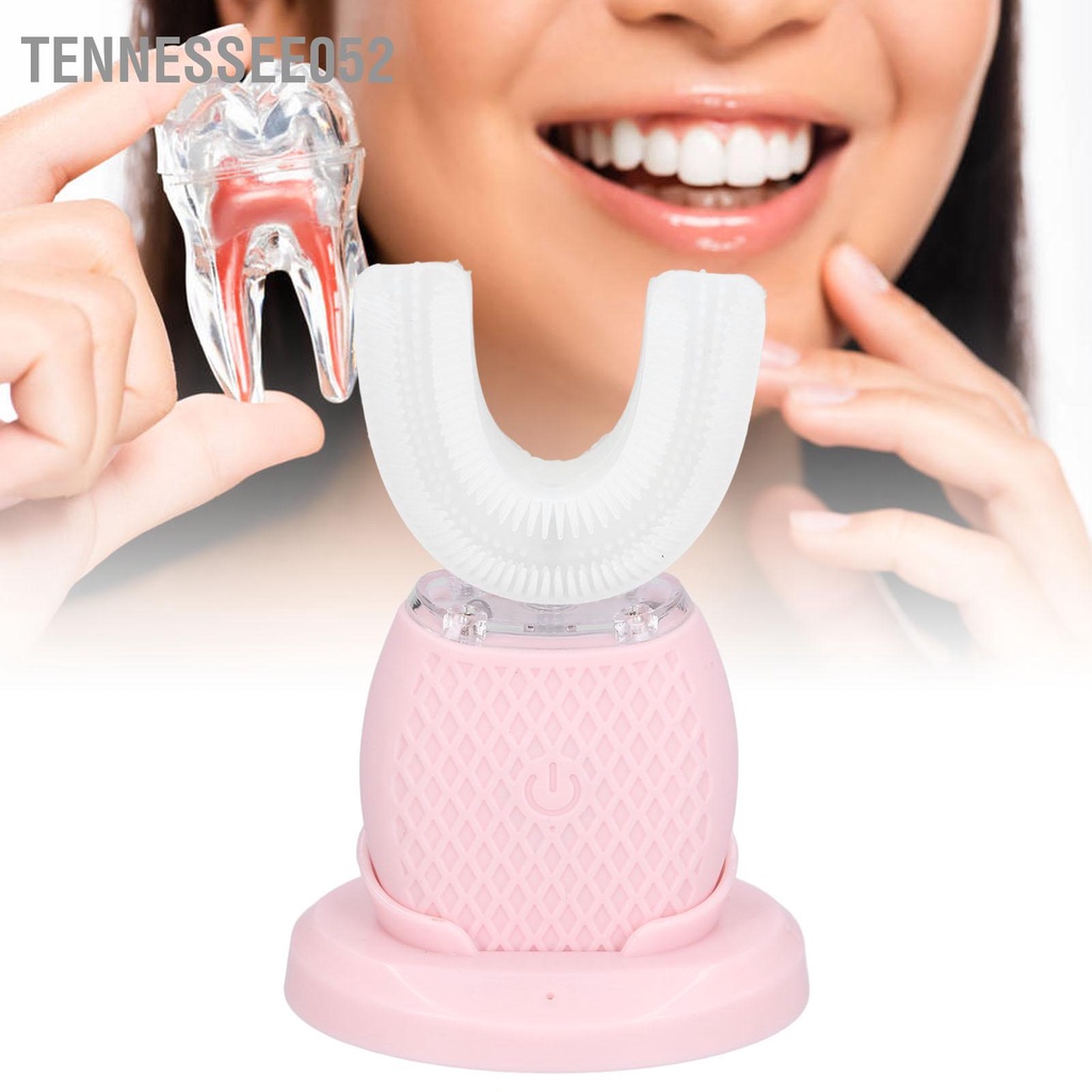 Tennessee052 Bàn chải đánh răng tự động siêu âm Làm trắng bàn điện hình chữ U 360 ° để làm