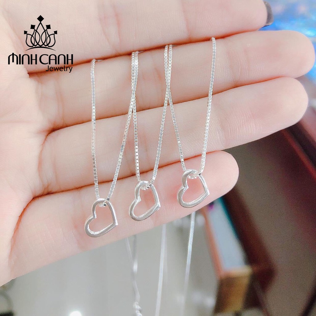 Dây Chuyền Bạc Trái Tim Loại Rỗng - Minh Canh Jewelry