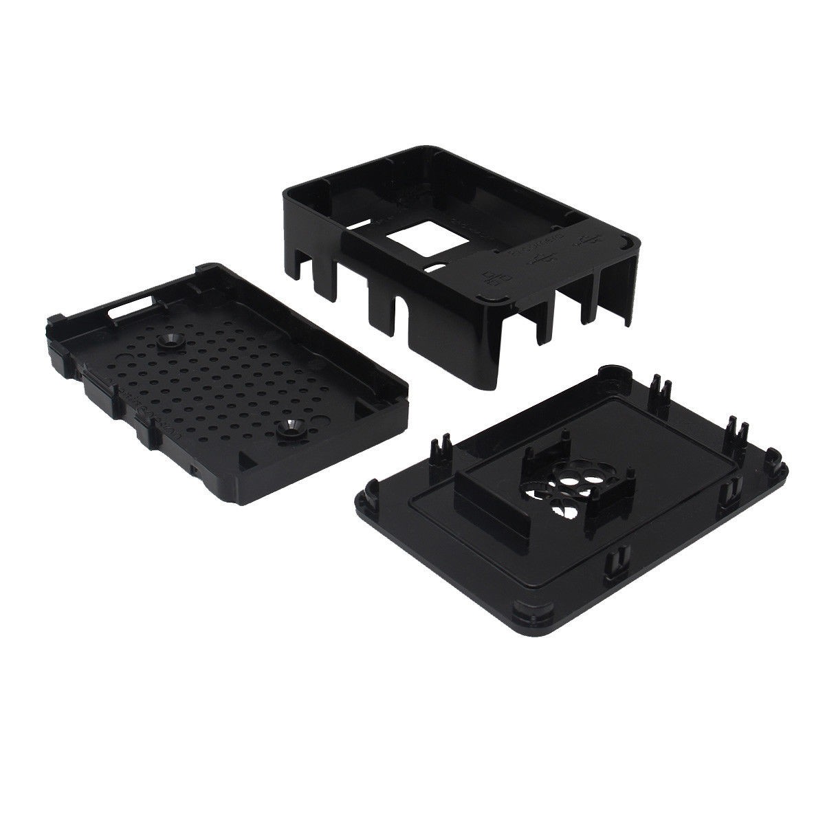 Black Raspberry Pi Case Enclosure Box V4 With Heat Sink For Raspberry Pi 3/2/B+