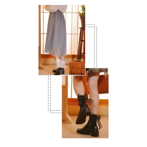 Vớ Công Chúa Phối Ren Đính Nơ Kiểu Lolita Dễ Thương Cho Bé Gái