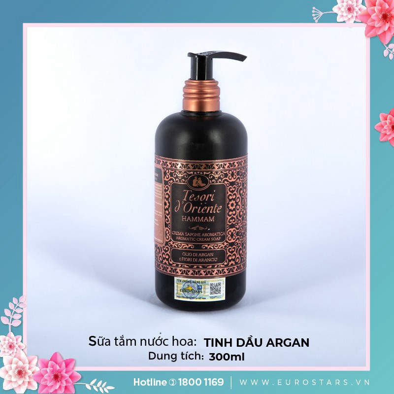 [CHINH HÃNG]Sữa tắm Tesori d'Oriente Hammam Tinh Dầu Argan 250ml/ 300ml/ 500ml- Italia