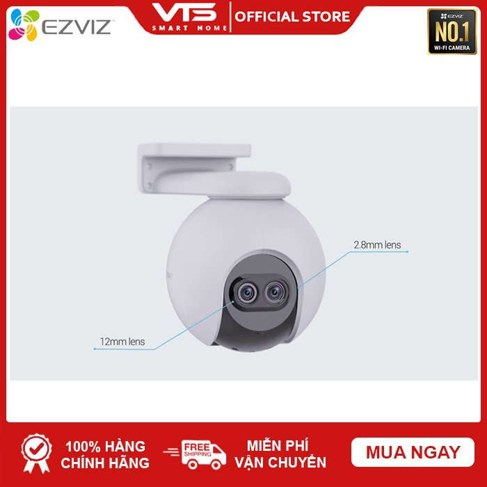 Camera IP Wifi EZVIZ C8PF Ống Kính Kép PTZ 2MP, Nhận Diện AI, Xoay 360 Thông Minh, Đàm Thoại 2 Chiều