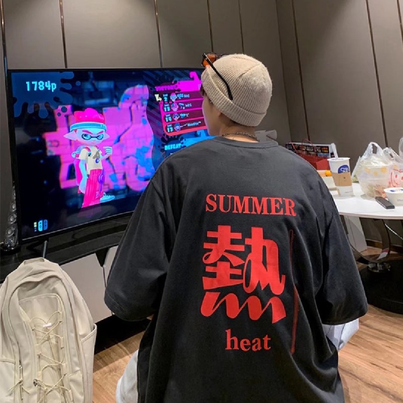Áo Thun Dáng Rộng In Chữ Phong Cách Hip Hop Thời Trang Mùa Hè Cho Nam Và Nữ