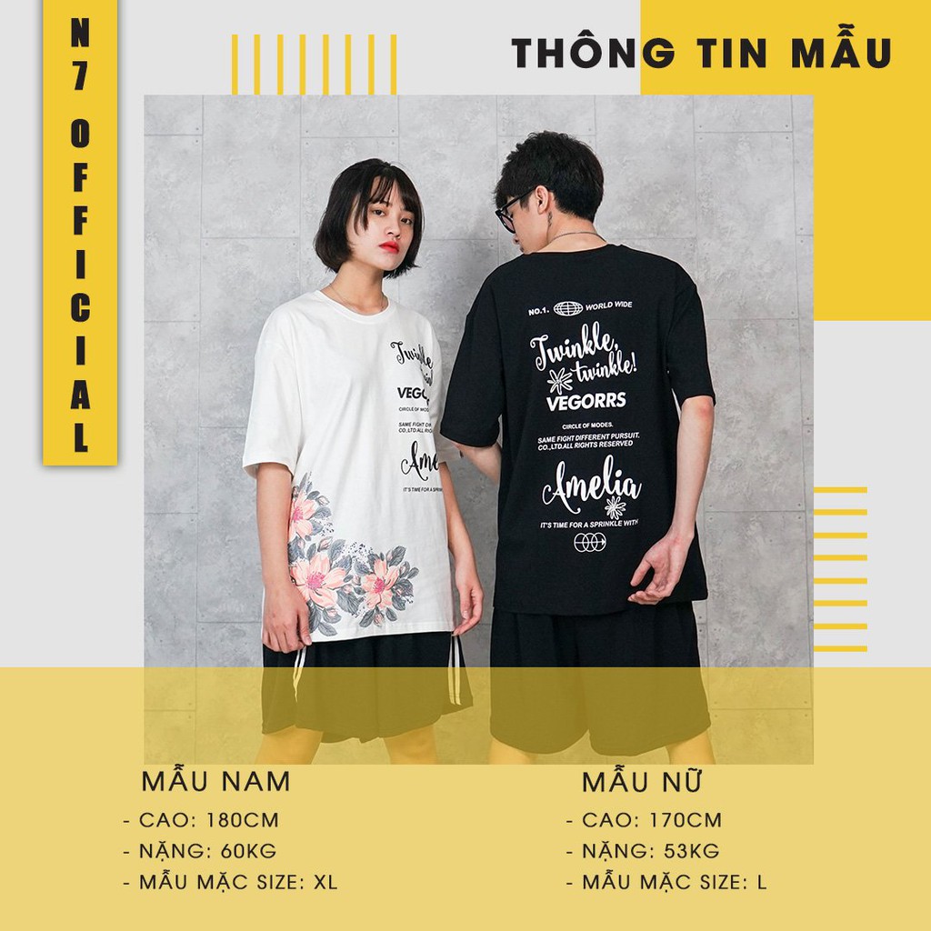 Áo thun VEGORRS N7 Unisex phông trơn nam nữ tay lỡ mùa hè oversize form rộng thời trang phong cách Hàn Quốc