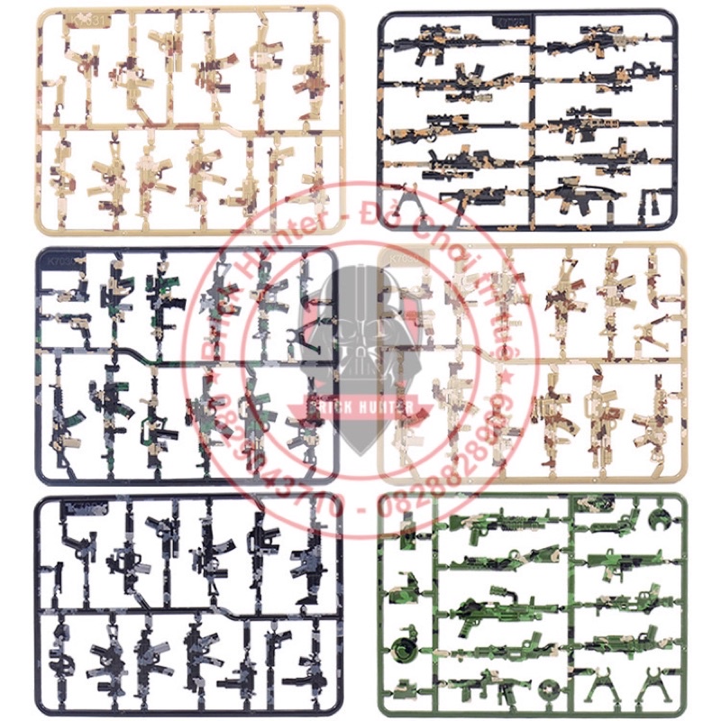 Xếp hình Army swat bộ phụ kiện minifigures lính trang bị màu camo nguỵ trang