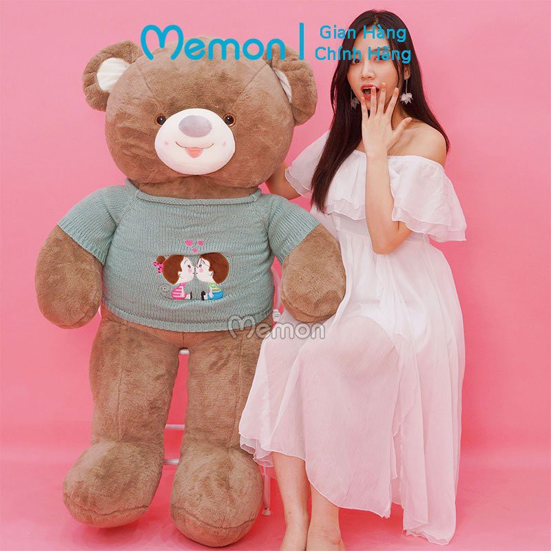 [Mã LIFEM1 giảm 50k đơn 99k] Gấu Bông Teddy Len Kiss Lông Trơn Cao Cấp Memon