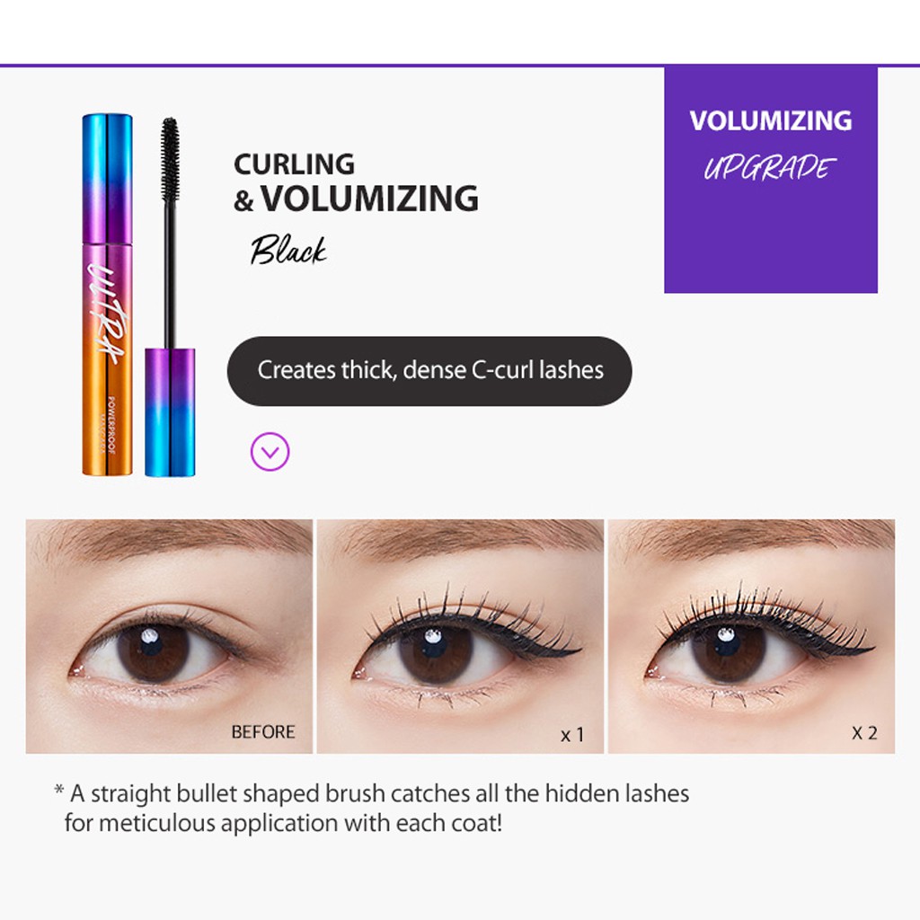 Mascara Chuốt Mi Cong Vút Tự Nhiên, Chống Trôi_[MISSHA] Ultra Powerproof Mascara 8g