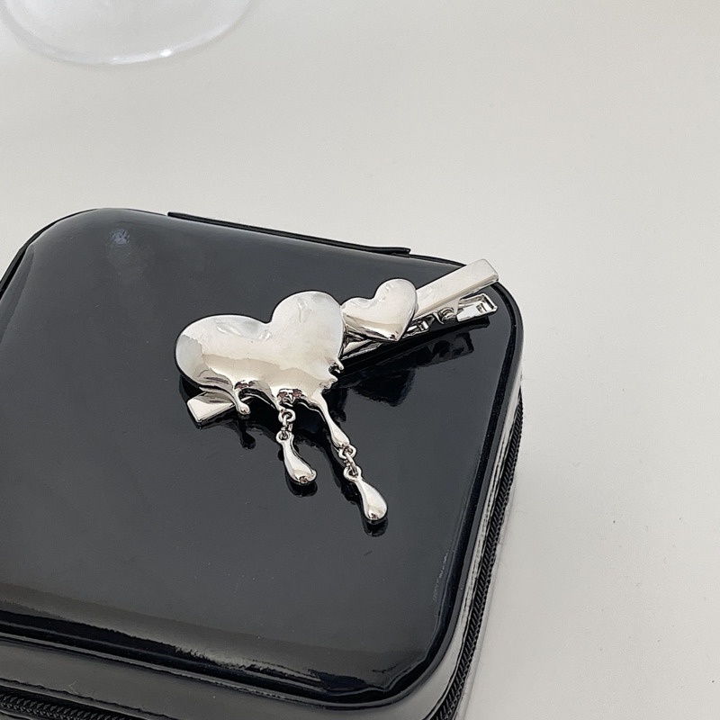 Kẹp Tóc Hình Trái Tim Phối Tua Rua Thời Trang Cho Nữ