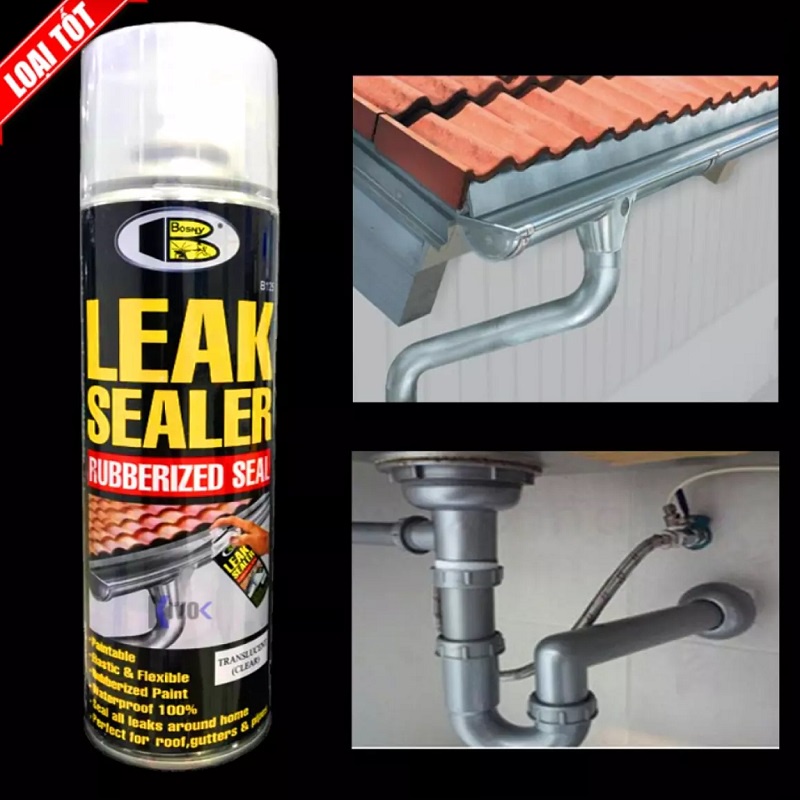 Sơn Xịt Chống Dột Chống Thấm Đa Năng Leak Sealer Bosny - Che Phủ Các Vết Nứt Tường, Kim Loại, Gỗ, Nhựa-vanphongphamBL