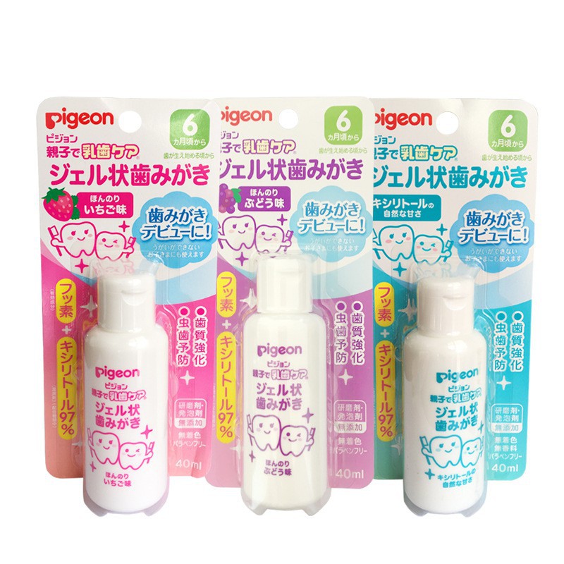 Kem đánh răng dạng gel Pigeon – 40ml - Cho bé từ 6 tháng