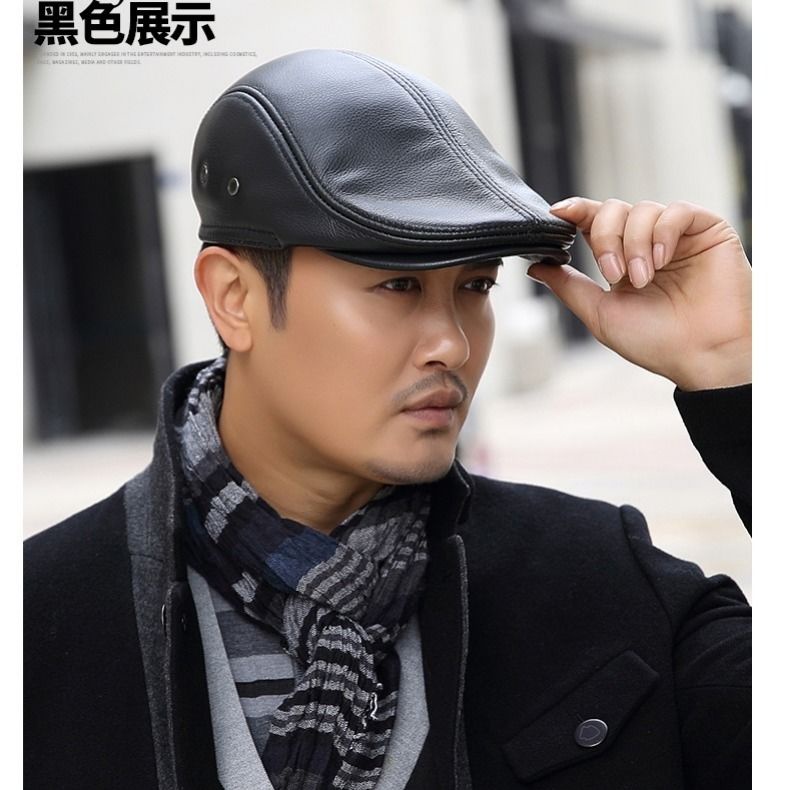 Nón Beret Da Giữ Ấm Tai 2lCR Cho Đàn Ông Trung Niên