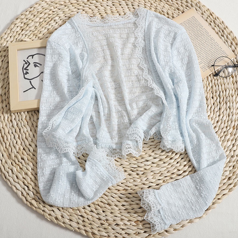 Áo Khoác Cardigan Chống Nắng Vải Mỏng Phối Ren Thời Trang Xuân Hè Hàng Mới Dành Cho Bạn Nữ
