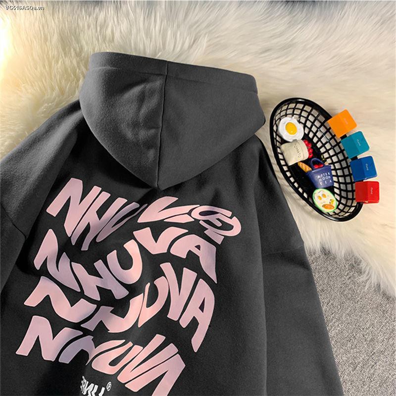 Áo hoodie cotton dày dáng rộng in chữ thời trang mùa đông kiểu Hàn Quốc cho cặp đôi | BigBuy360 - bigbuy360.vn