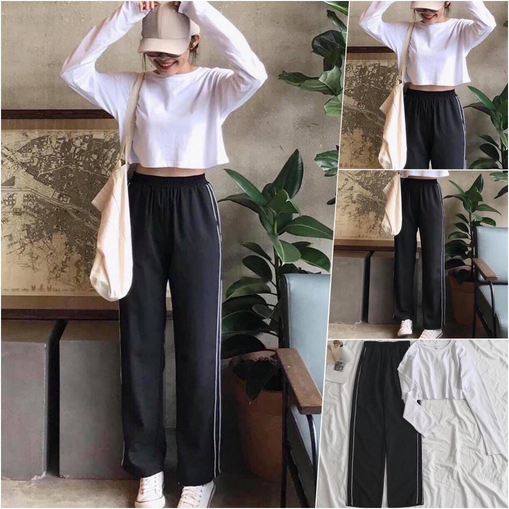 Set quần + áo croptop dài tay