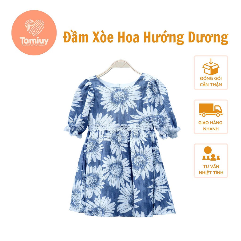 Đầm Xòe Công Chúa Tamiuy Họa Tiết Hoa Hướng Dương Xinh Xắn Đáng Yêu Cho Các Bé Từ 1-10 Tuổi