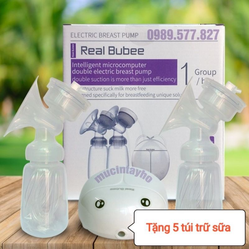 [Tặng 5 túi trữ sữa] Máy hút sữa điện đôi Real bubee chính hãng Chuẩn Anh