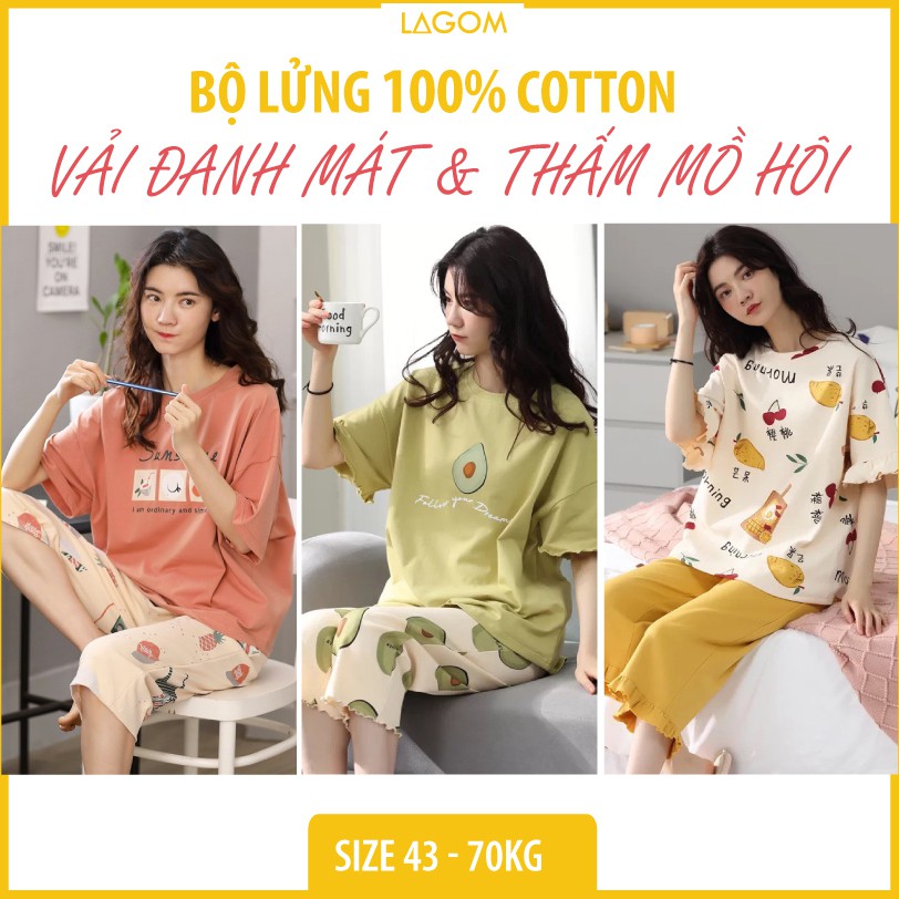 [50 MẪU] Bộ Ngủ Nữ Lửng ✨ Bộ Mặc Nhà Mùa Hè Cotton Cao Cấp