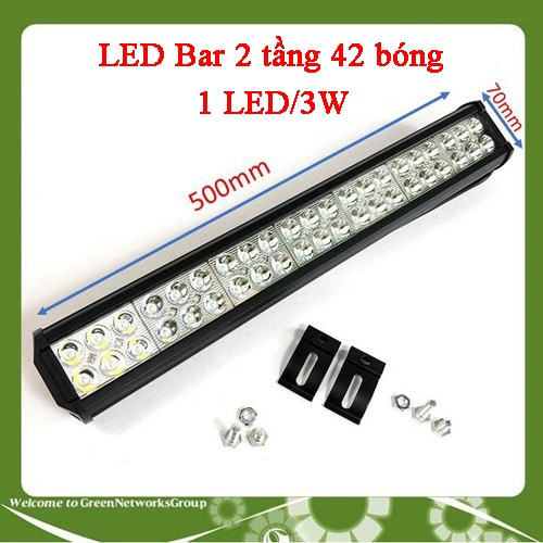 Đèn led bar trợ sáng gắn cho xe tải ô tô xe offroad sáng trắng sáng vàng đủ mẫu kích thước GreenNetworks