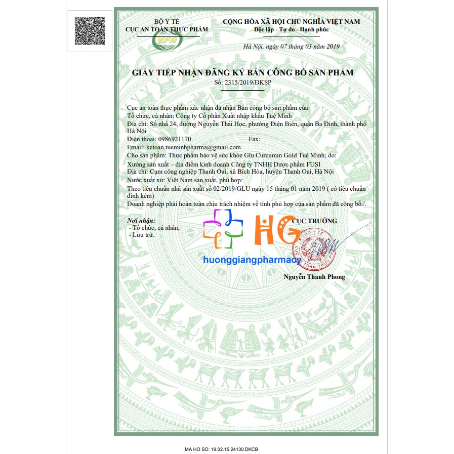 Glu Curcumin Gold Tuệ Minh - Bổ sung Glucosamin, Canxi, Vitamin D3. Hỗ trợ làm trơn ổ khớp, giúp khớp vận động linh hoạt