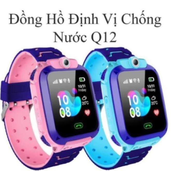 Đồng Hồ Thông Minh Smart Watch định vị Q12 sạc nam châm, chống nước, gắn sim nghe gọi như điện thoại.  - I.CASE.STORE