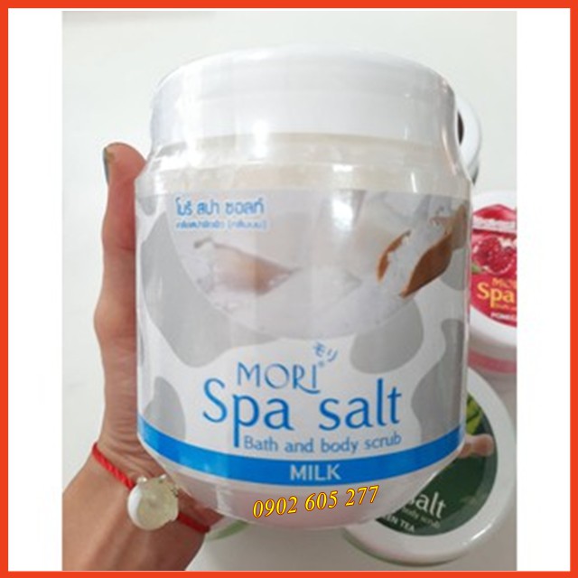 [Hàng chính hãng] Muối Tắm Tẩy Tế Bào Chết Mori Hương Sữa Spa Salt Bath &amp; Body Scrub Thái Lan