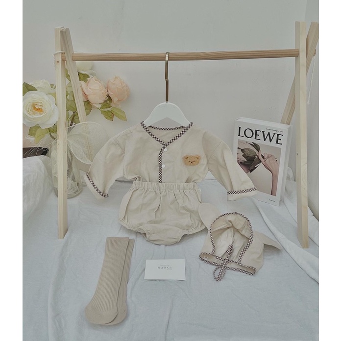 Set áo + chip + nón tai gấu em bé Nanci room