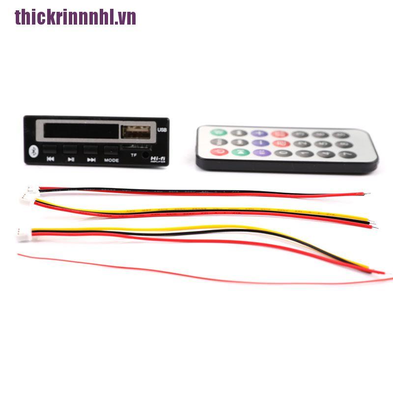 [rinhl]Car MP3 Decoder Board 5V 12V Audio Module USB TF AUX FM Radio Remote Control