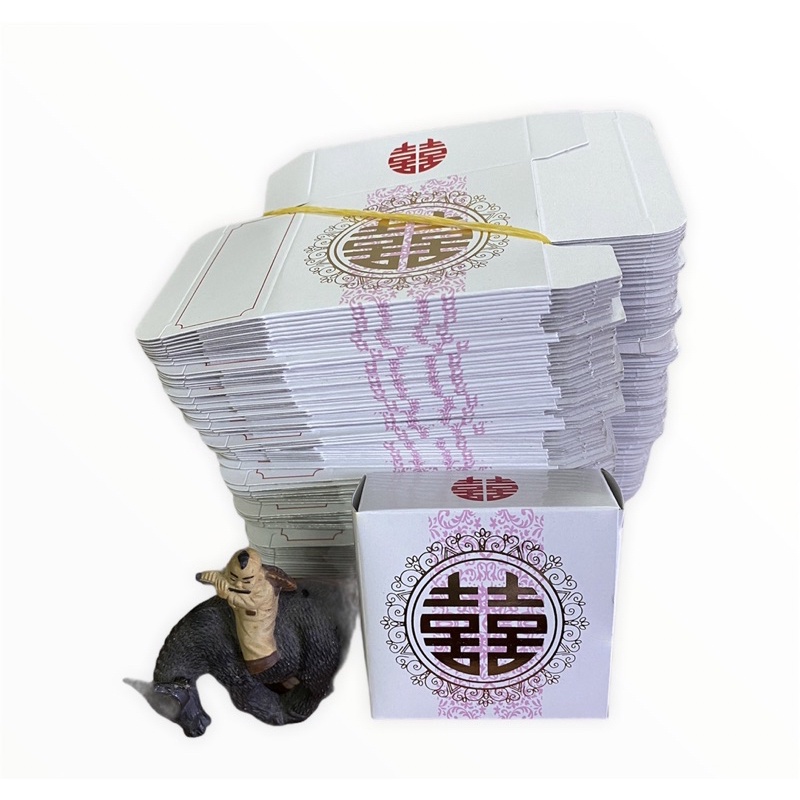 ✅Combo✅ 100 Vỏ hộp đựng bánh cốm bánh phu thê chữ hỷ mặt trước ép nhũ