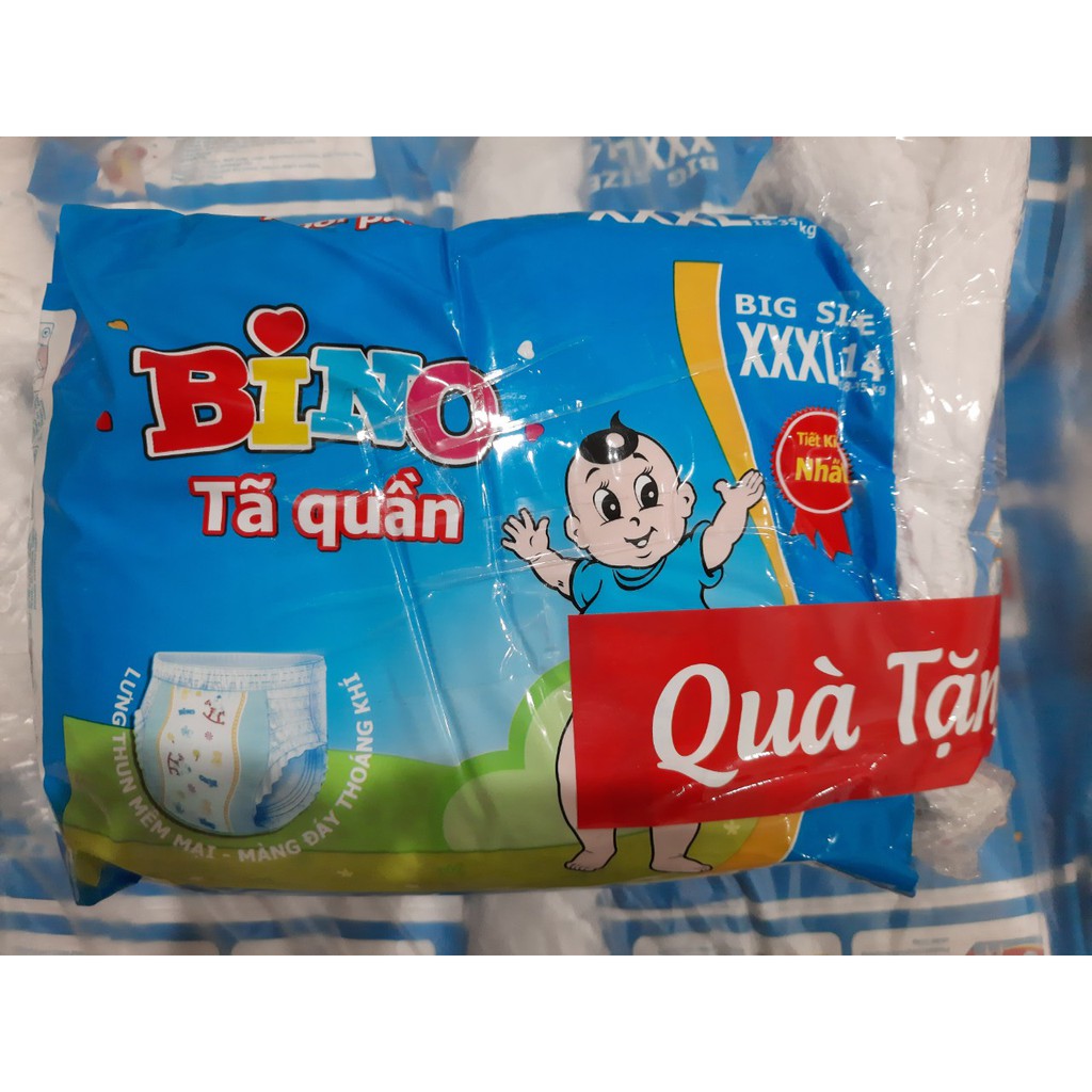 (Tặng 3 quần)Tã quần BINO SUMO XXXl 14 cho bé yêu từ 18-35kg