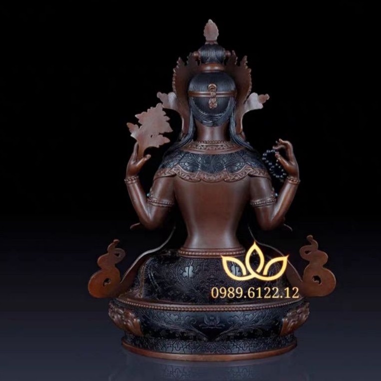 Tượng đồng Quan Âm Tứ Thủ Om Mani Padme Hum