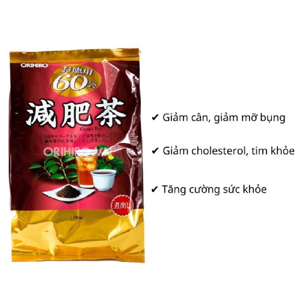 Trà Genpi Orihiro Hỗ Trợ Giảm Mỡ Thừa 60 Gói/Túi