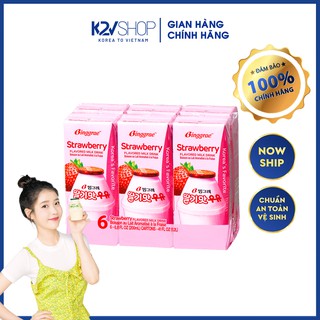 Sữa dâu binggrae hàn quốc - lốc 6 hộp 200ml