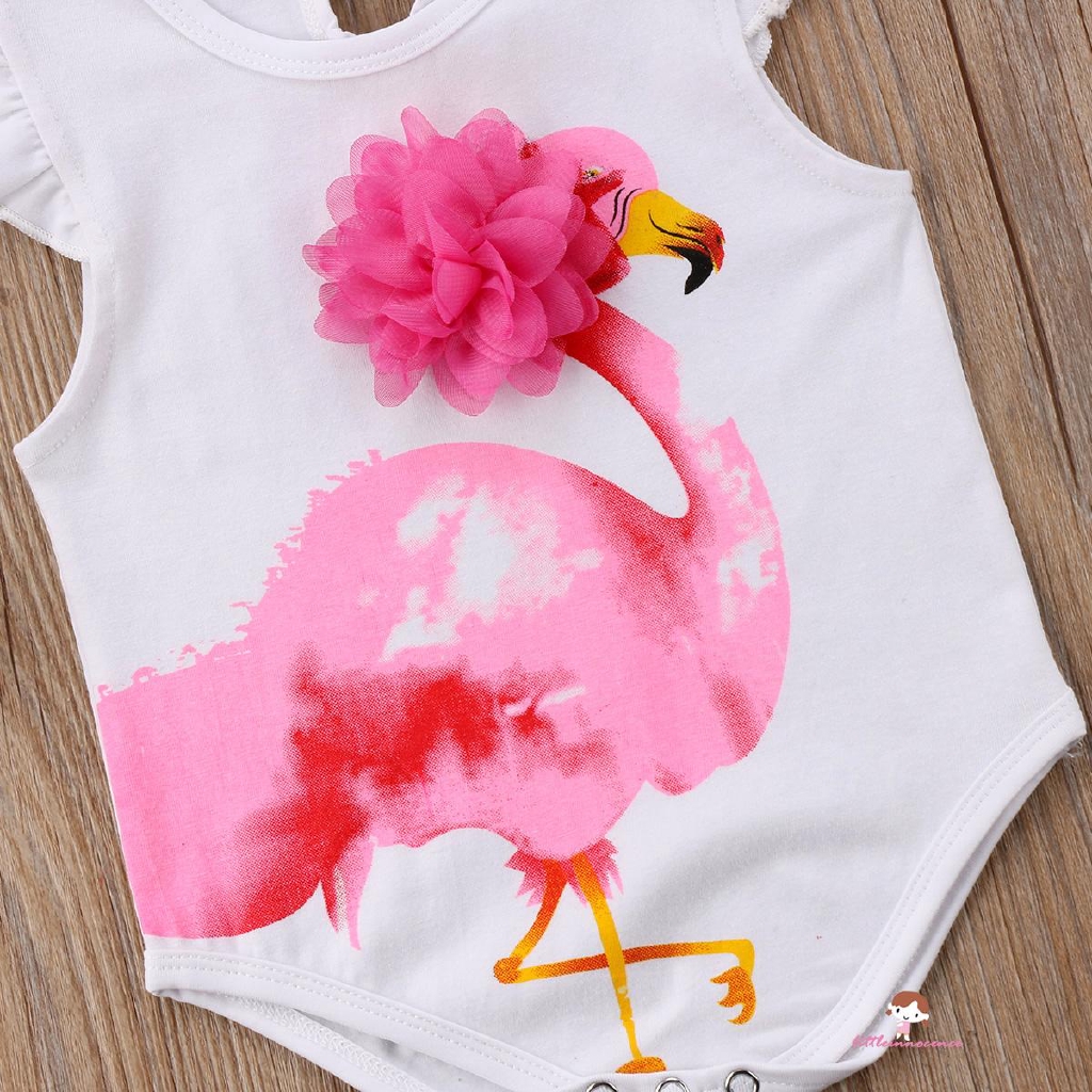 ❤XZQ-Newborn Baby Girls Flamingos Bodysuit Romper Outfits Clothes Sunsuit