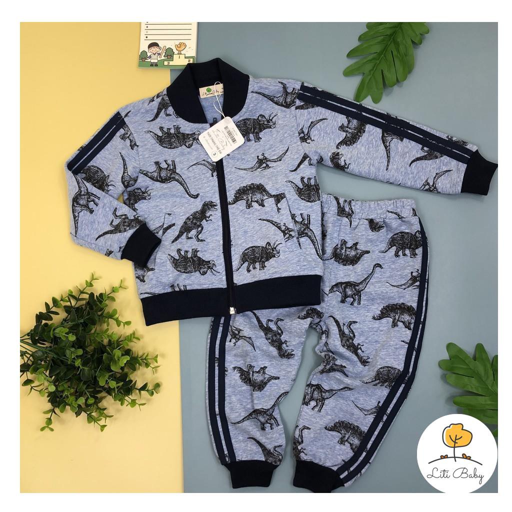 Bộ nỉ da cá thể thao thu đông họa tiết bé gái, bé trai size 6-10T, cho bạn từ 19-30kg. Chất nỉ da cá đẹp, dày dặn