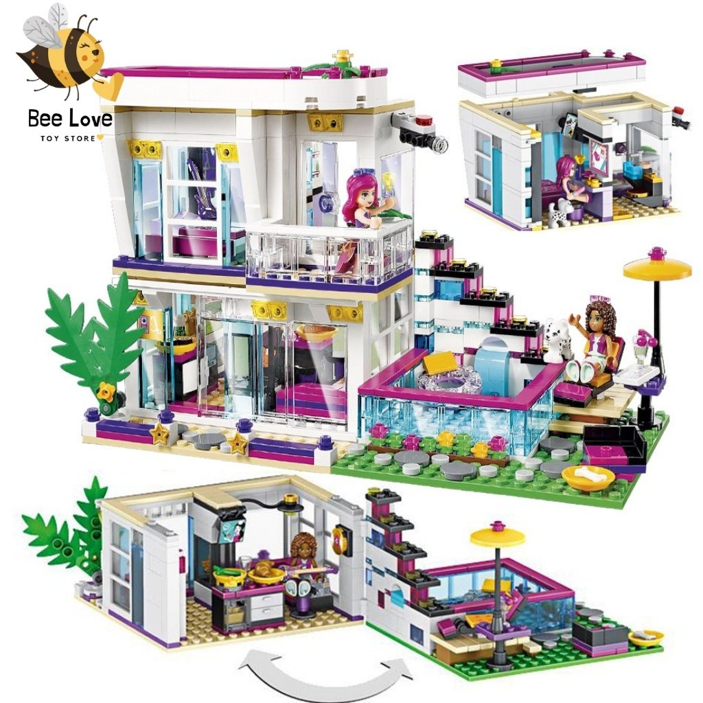 Lego xếp hình nhà biệt thự siêu sao, đồ chơi lắp ráp cho bé gái siêu xinh phát triển trí não trẻ em BL97 BeeLove