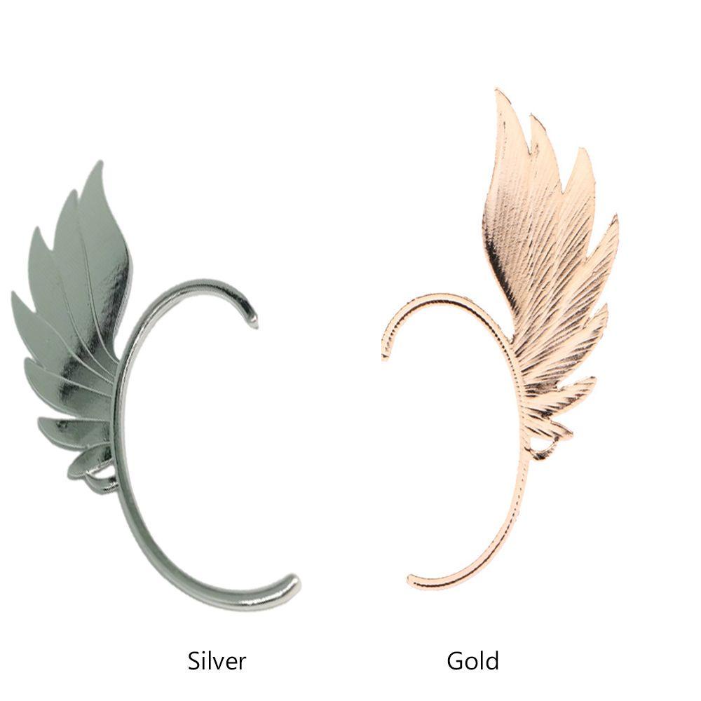 Khuyên Kẹp Vành Tai Hình Đôi Cánh Lông Vũ Thời Trang Cá Tính Dành Cho Nam Nữ